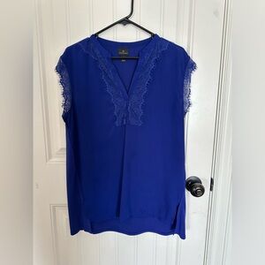 Worthington blue lacy blouse